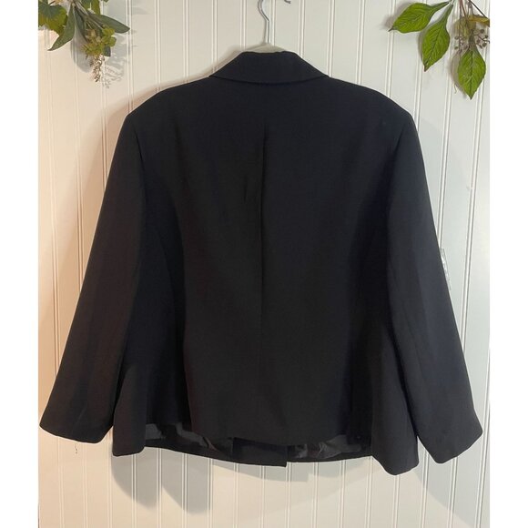 Jones Studio Womens Black Blazer Jacket 22W Button-Front Polyester Fully Lined - Picture 2 of 14